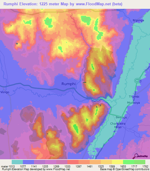 Rumphi,Malawi Elevation Map