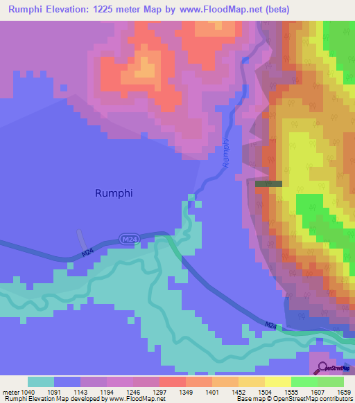 Rumphi,Malawi Elevation Map