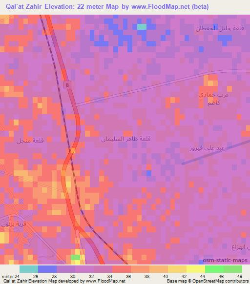 Qal`at Zahir,Iraq Elevation Map