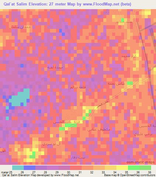 Qal`at Salim,Iraq Elevation Map