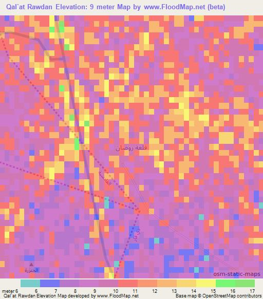 Qal`at Rawdan,Iraq Elevation Map