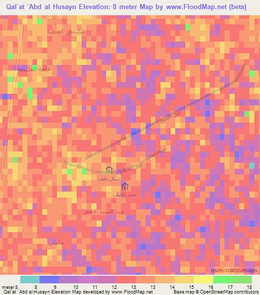 Qal`at `Abd al Husayn,Iraq Elevation Map