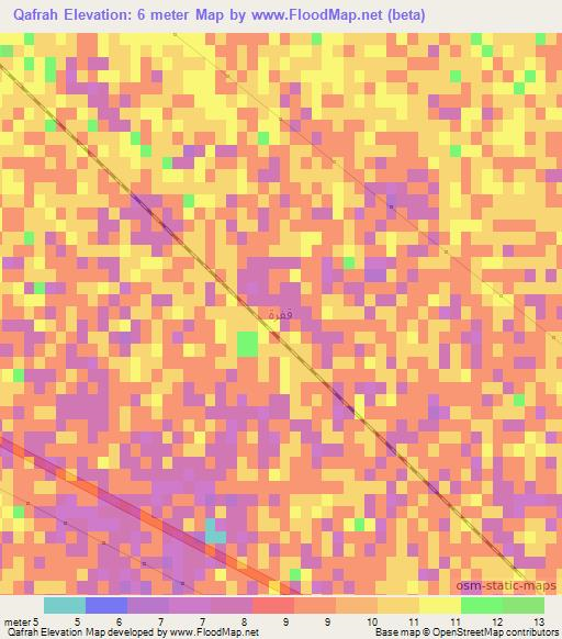 Qafrah,Iraq Elevation Map