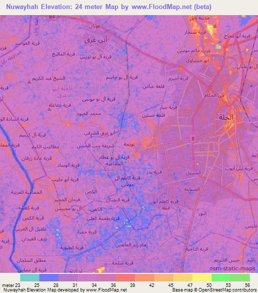 Nuwayhah,Iraq Elevation Map