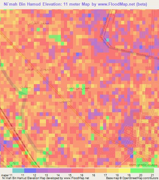 Ni`mah Bin Hamud,Iraq Elevation Map