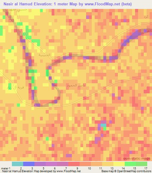 Nasir al Hamud,Iraq Elevation Map