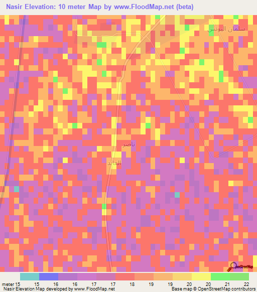 Nasir,Iraq Elevation Map