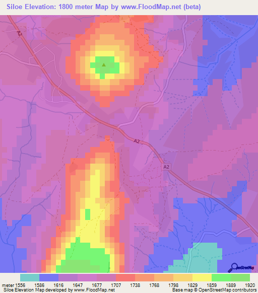 Siloe,Lesotho Elevation Map