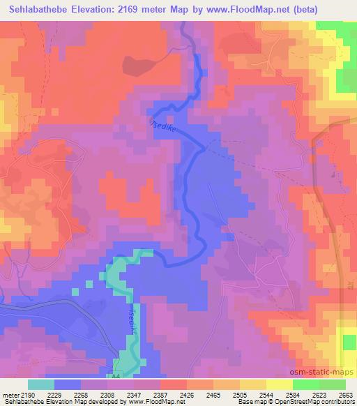 Sehlabathebe,Lesotho Elevation Map