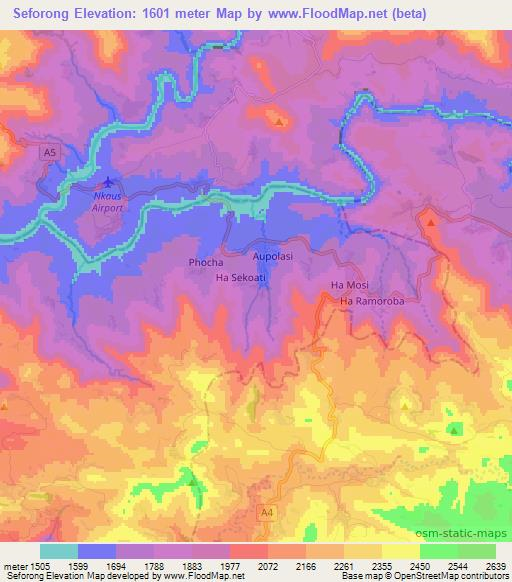 Seforong,Lesotho Elevation Map