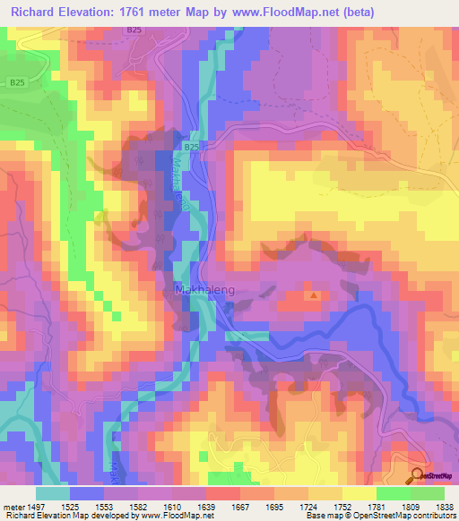 Richard,Lesotho Elevation Map