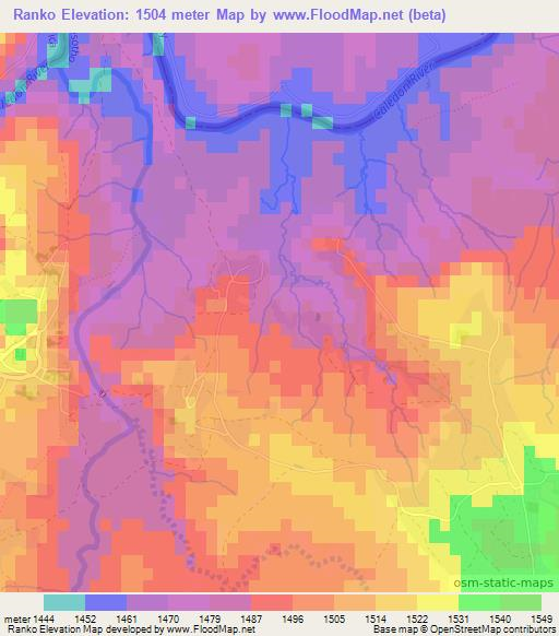 Ranko,Lesotho Elevation Map