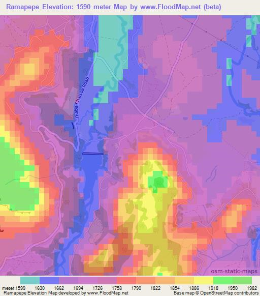 Ramapepe,Lesotho Elevation Map