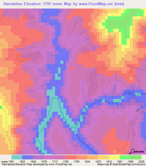 Ramabitsa,Lesotho Elevation Map