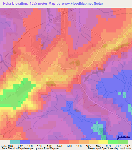 Peka,Lesotho Elevation Map