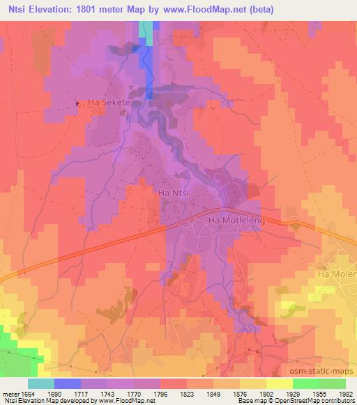 Ntsi,Lesotho Elevation Map