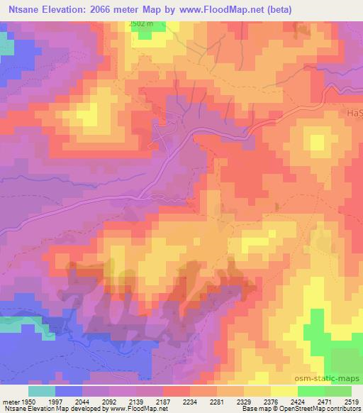 Ntsane,Lesotho Elevation Map