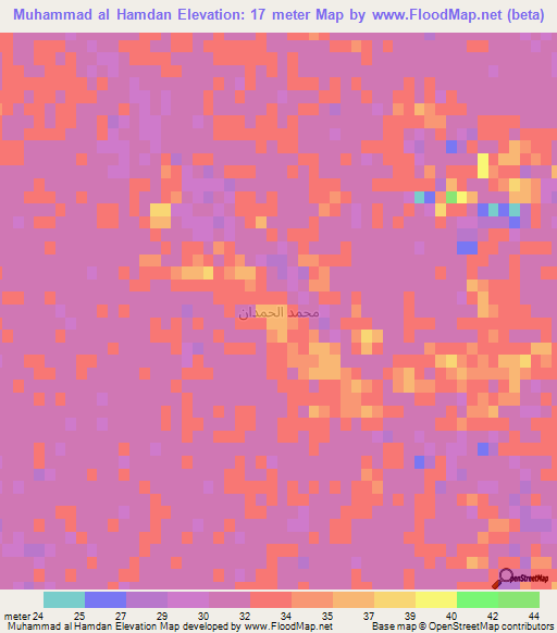 Muhammad al Hamdan,Iraq Elevation Map