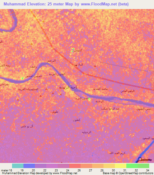 Muhammad,Iraq Elevation Map