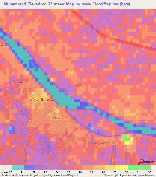 Muhammad,Iraq Elevation Map