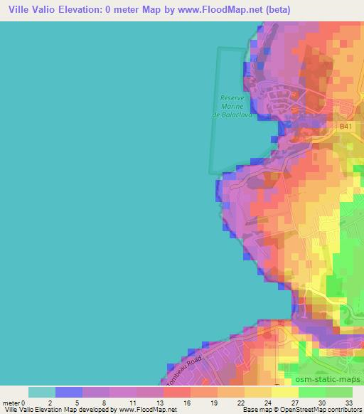 Ville Valio,Mauritius Elevation Map