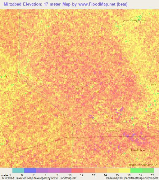 Mirzabad,Iraq Elevation Map