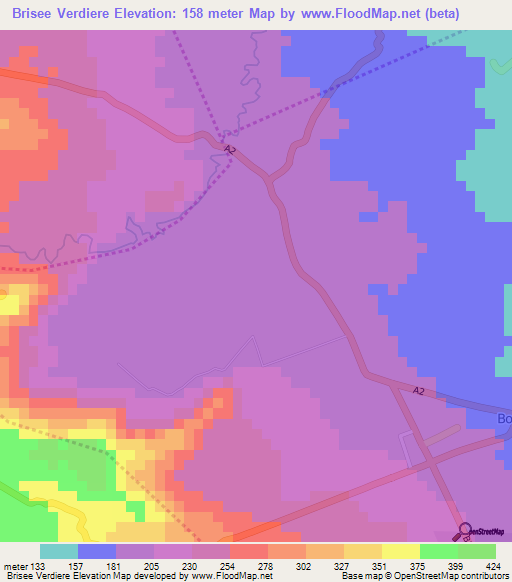 Brisee Verdiere,Mauritius Elevation Map