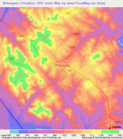 Nhlangano,Swaziland Elevation Map