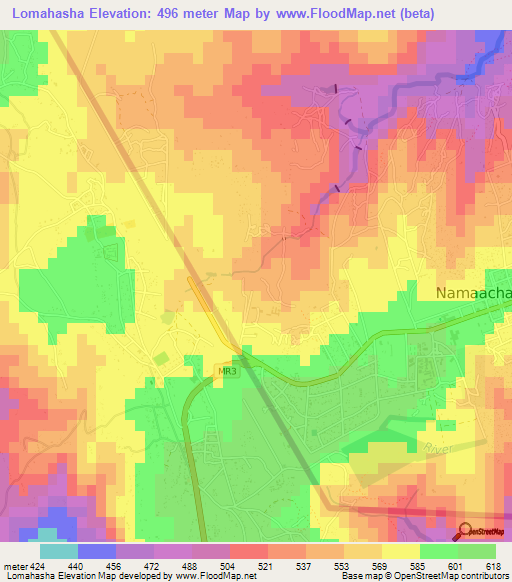 Lomahasha,Swaziland Elevation Map