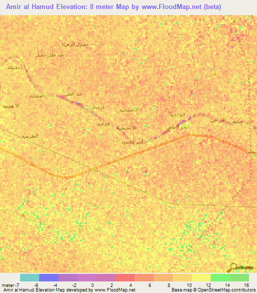 Amir al Hamud,Iraq Elevation Map