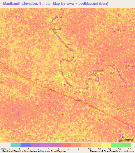 Manihamil,Iraq Elevation Map