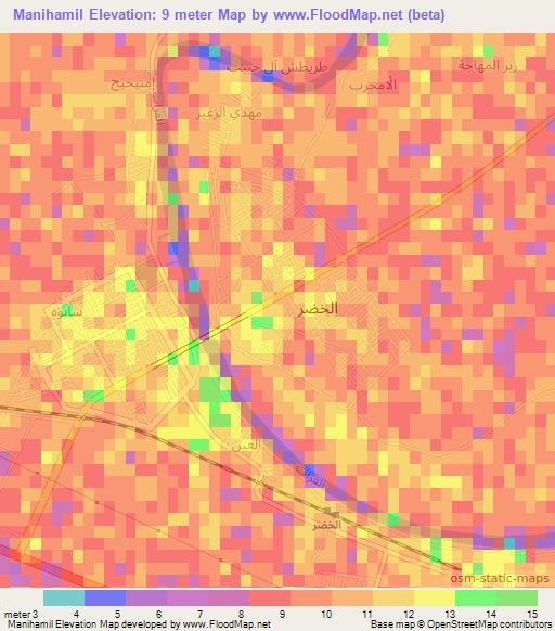 Manihamil,Iraq Elevation Map