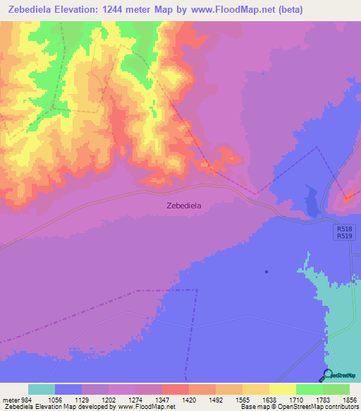 Zebediela,South Africa Elevation Map