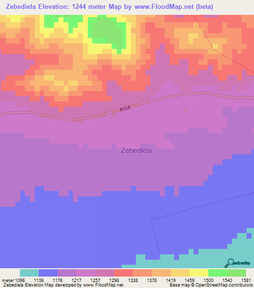 Zebediela,South Africa Elevation Map