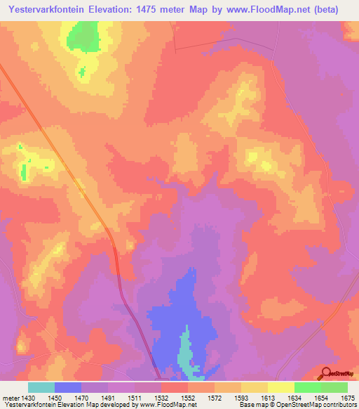 Yestervarkfontein,South Africa Elevation Map