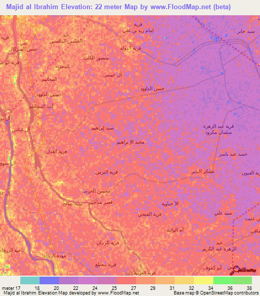 Majid al Ibrahim,Iraq Elevation Map