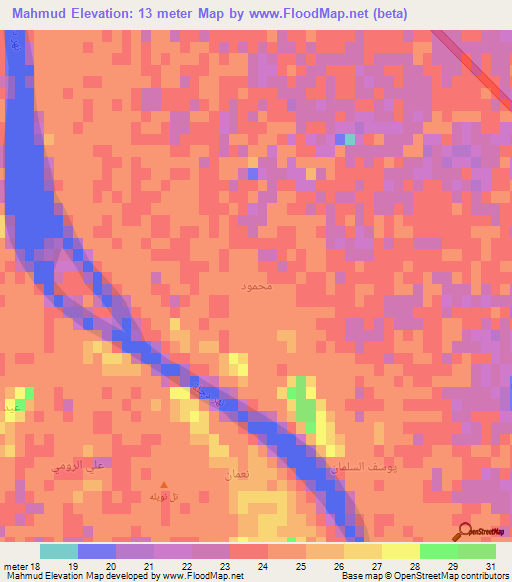 Mahmud,Iraq Elevation Map