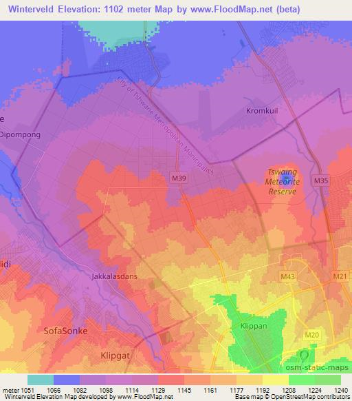 Winterveld,South Africa Elevation Map