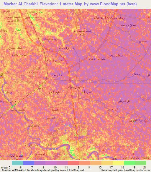 Mazhar Al Charkhi,Iraq Elevation Map
