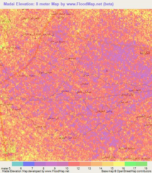 Madai,Iraq Elevation Map