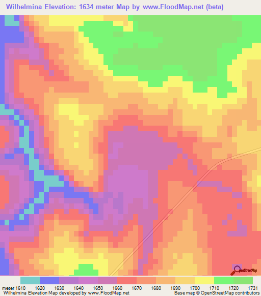 Elevation of Wilhelmina,South Africa Elevation Map, Topography, Contour