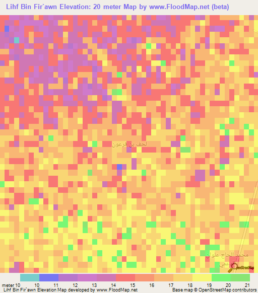 Lihf Bin Fir`awn,Iraq Elevation Map