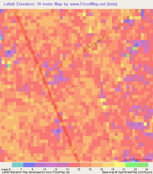 Laftah,Iraq Elevation Map