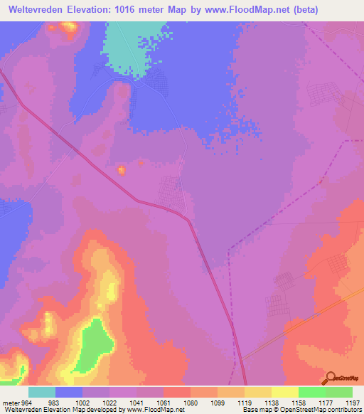 Weltevreden,South Africa Elevation Map