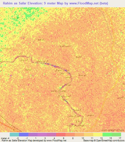 Rahim as Safar,Iraq Elevation Map