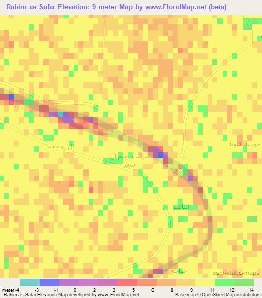 Rahim as Safar,Iraq Elevation Map