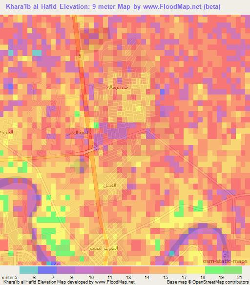 Khara'ib al Hafid,Iraq Elevation Map