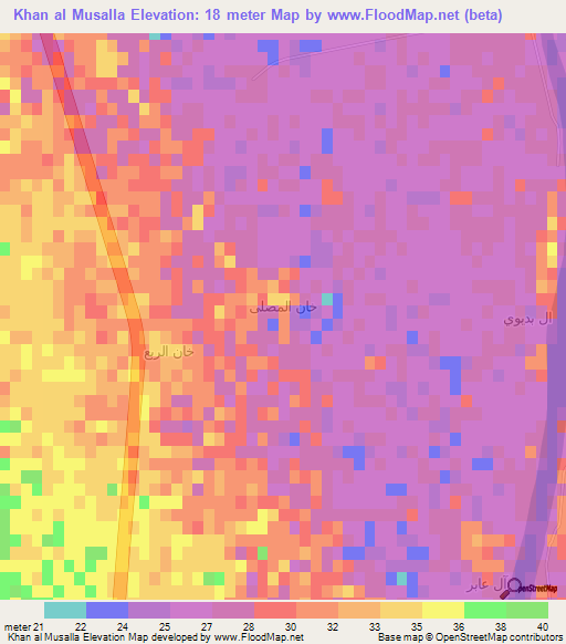 Khan al Musalla,Iraq Elevation Map