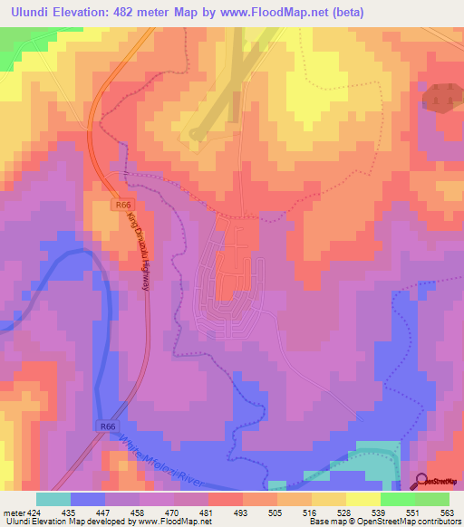 Ulundi,South Africa Elevation Map