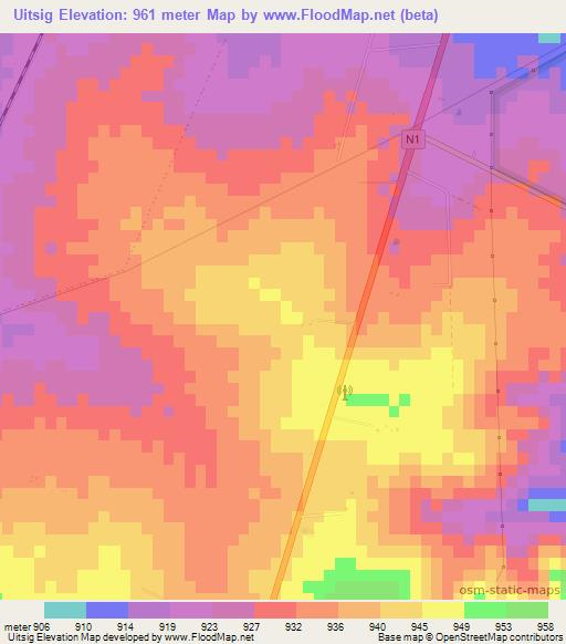 Uitsig,South Africa Elevation Map